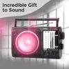 Portable Speakers AM Portable Retro Radio Receiver Speaker Stereo Music Player Support Card AUX Radios Wireless Sound