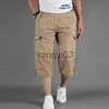 Męskie spodenki Summer Męskie Bawełniane krótkie krótkie krótkie spodenki wielokrotne gorące bryczesy wojskowe spodnie Capri Mężczyzna taktyczny krótki J230608