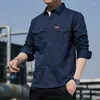 Camicie casual da uomo 2023 Moda maschile Cotone a maniche lunghe Solid Regular Fit Abito da lavoro sociale Abbigliamento da uomo Alta qualità