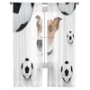 Cão de cortina em óculos de sol com cortinas de triagem de janela de baía de bola Drape painel tule transparente para sala de estar quarto voile organza