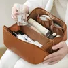 Cosmetic Bags Fashion Leather Pillow Square Makeup Bag Large-Capacity Women Portable Travel Wash Toiletries Storage