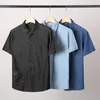 Men's Casual Shirts Men's Denim Short Sleeve Shirt XL 7XL 8XL 2023 Summer Thin Section Fashion Regular Fit Half Inch Men