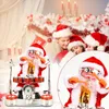 Plush Dolls Electric Santa Claus Piano Music Doll Doll Christmas Xmas Children Toys Play Drum Kit Dancing Santa Claus Gift 230608