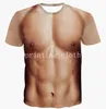 Taille Ventre Shaper Fitness Tshirt Corps Peau Faux Muscles 3d Imprimer T-shirts Hommes Femmes Mode Streetwear Tee Casual Manches Courtes Tatouage Tops 230607