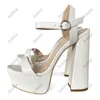 Sukeia Ny ankomst Kvinnor Summer Sandals Square High Heels Round Toe Toa Party Shoes Ladies Us Size 5-15