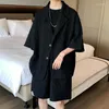 Men's Suits Men Men's Suit Set Summer Trendy Breathable Coat Loose Shorts Two Piece Smart Casual