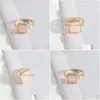 Anelli a fascia Fashion Pink Rose Powder Crystal Anello quadrato Color oro Lega ambientale per gioielli da donna Drop Delivery Dhgarden Dheyf