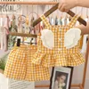 Ensembles de vêtements bébé filles vêtements d'été hauts et shorts sans manches grand revers coton costume enfant en bas âge 2 pièces décontracté bébé 230608