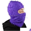 Berets Clava Died Knitted Fl Face Ski Mask Shiesty Camouflage Knit Fuzzy Drop Delivery Fashion Accessories Hats Scarves Gloves Caps Dh8Po