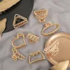 Dangle Chandelier Fashion Hollow Heart Metal Hair Claw Clips Simple Non Slip Mini Gold Geometric Bangs Barrettes Hair Jaws For Women Girls Daily Z0608