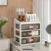 BINS lagringslådor BINS DESKTOP MAKEUP ARGURISER DRAWER TYP COSmetic Box Make Up Case Brush Holder Lipstick Skincare Tables 230607