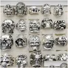 Bandringe SKL Gothic Steam Punk Fingerring Mixed Style Silber vergoldet Hiphop Charm Schmuck für Männer und Frauen Mode Geschenke Drop Delive Dhuta