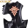 Bengelen Kroonluchter CUIER Vol Glas Edelstenen Clip op Oorbel Studs voor Vrouwen Bruiloft Sieraden Oor 230607