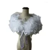 Scarves Real Ostrich Feather Fur Wraps Bolero Solid Wedding Party Shawl Black White Women Winter Pink Cape Protect Shoulder S72