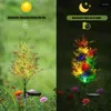 Dekorativa blommor trädgård träd insatser solenergi 2 pack lampor färg byte sätt vattentät