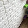 3Dブリックウォールステッカー壁紙装飾泡の防水壁覆い壁紙リビングルームDIY背景