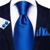 Neckband Hi-Tie Blue Fashion Business Paisley 100% Silk Men's Tie Slips 8,5 cm Band för män Formell lyxig bröllopskvalitet Gravata 230607