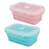 Dinnerware Sets Collapsible Silicone Storage Container High Temperature Resistant Microwave Safe Lunch Box