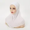 Hijab musulmano semplice di grandi dimensioni con parte del mento di alta qualità Amira tirare su sciarpa islamica vendita calda foulard Ramadan pregare cappelli