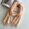 Scarves Solid Color Linen All-matched Summer Autumn Wraps Long Tassel Scarf Shawl