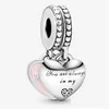 Silver Fit Pandora Charm Bracelet European Sier Charms Beads Crystal Double Heart Family Tree Mother Love Dangle Diy Snake Chain For Dhzhi
