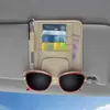 Uppgradera bil Sun Visor Card Holder Multi-Pocket Auto Organizer Pocket Storage Car Document Storage Pouch Pen Holder Interiör Tillbehör