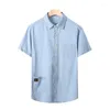 Men's Casual Shirts Men's Denim Short Sleeve Shirt XL 7XL 8XL 2023 Summer Thin Section Fashion Regular Fit Half Inch Men