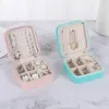 Scatole portagioie Mini custodia Portagioie portatile da viaggio Scatole portaoggetti piccole Anelli Orecchini Collane Porta espositori per donne Macaron Colori