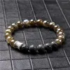 Strand Natural Black Lava Stone Labradorite Prehnites Green Rutilated Quartz Beads Armband Manliga kvinnliga smycken gåvor