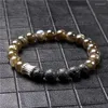 Strand Natural Black Lava Stone Labradorite Prehnites Green Rutilated Quartz Beads Pulseira Masculino Feminino Jóias Presentes