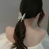 ダングルシャンデリアファッションメタルオープンワークヘアクローフェアリーヘアクロー女性用バタフライヘアクリップ女の子エレガントポニーテールクローヘアアクセサリーZ0608