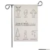 Decorazioni natalizie Colorf Babbo Natale Giardino Bandiera Cortile Banner appeso Lettera Lino stampato Decorazione natalizia Dbc Drop Delivery Home Dhcwf