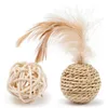 Set Bamboo Rattan Bell Cat Toy Feather Funny Cat Toy Occurrence Toy Cat Bell Toy Cat Killing Time Bell Badminton Attract Cat Toy
