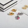 Kolczyki stadninowe Pink CZ dla kobiet luksusowy projektant unikalny fajny biżuteria wiosna 2023 damska moda