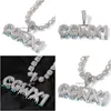 Pendentif Colliers Hip Hop Az Nom Personnalisé Lettres Chiffres Goutte D'huile Lueur La Nuit Livraison Bijoux Pendentifs Dhy6D