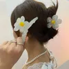 Dangle Chandelier INS Acetate Sweet Gradient Flower Ponytail Hair Claw Clip For Women 2022 Korean Acrylic Barrettes Clamp Hairpin Hair Accessories Z0608