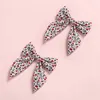 Hair Accessories Printing Pins Baby Girl Hairclips For Kids Long Tail Bow Grampo Cabelo Infant Princess Side Pin R230608