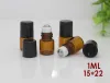 Factory Price 1ml Glass Roller Empty Amber Glass Bottles Metal Roller Ball Mini Perfume Sample Bottle Essential Oil Bottles 1000pcslot