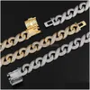 Armband Ketting 15Mm Hip Hop Cubaanse Schakelketting Sieraden Set Bling 18K Echt Verguld Voor Mannen Gift Drop Delivery Sets Dhpjr