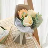 Fleurs décoratives Creative Rose Artificielle Avec Emballage Bouquets De Fleurs Séchées Cadeaux Pour Amoureux Main Cadeau Amis Décor À La Maison