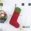 Juldekorationer trädprydnad strumppåse röd grön vit sock Xmas dekoration godis party levererar dbc vt0777 dropp deli dheza