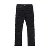 Jeans da uomo Owen Seak Uomo Wax Denim Cotone Abbigliamento gotico Pantaloni autunnali dritti neri rivestiti 230607