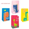 Sieraden Pouches Tassen Verjaardagscadeau Feestartikelen Goodies Gekleurde Kraft papieren zak 13X8X24Cm Cartoon Design Dinosaurus Blauw Roze Rood Yello Otiji