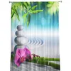 Gordijn Zen Bamboe Steen Natuur Tule Gordijnen Voor Woonkamer Slaapkamer Keuken Decoratie Chiffon Sheer Voile Window Kids Drape