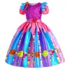 Girls Dresses Sweet Lollipop Candy Kids Dress Carnival Party Little Girl Birthday Costume Fancy Rainbow Tutu Children Wedding Clothes 230607