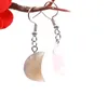 Natuurlijke Mini Moon Stone Dangle Earring Crystal Aventurijn Opaal Amethist Quartz Gemstone Charms Oorbellen