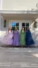 Party Dresses Colorful Pleats Tulle Evening Prom Long Sleeve High Neck Elegant Dress Ankle Length Women Wedding Event Gowns 2023