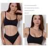 حمالات الصدرية تضع نساء مجموعة من حمالة صدرية Sexy Sexy Plus Size Low Percy Branties Wire Free Bralette Lingerie Brassiere Cotton Female Onder