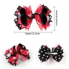 Hair Accessories Christmas Bowknot Hairpins for Girls Red White Spots Elk Bow Clip Kids Fashion Headwear New R230608