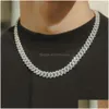 Naszyjnik bransoletki 10 mm Hip Hop Cuban Link Cain Zestaw biżuterii Bling 18k Real Gold Slated for Men For Men Dift Upadek Zestawy dostawy DH3HG